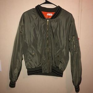 Army green bomber jacket